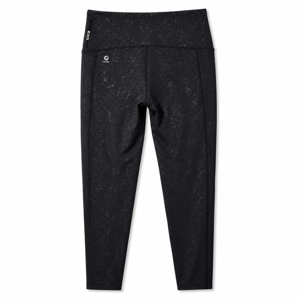 Oiselle Running Leggings Paisely Floral Size 8 Black